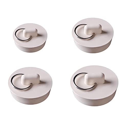 4 Pezzi Tappi per Lavello in Gomma con Anello Appeso Tappi per Scarico della Cucina Tappi per Lavello Tappi per Vasca da Bagno per Cucina, Bagno, Vasca da Bagno, Lavandino (4 Misure)