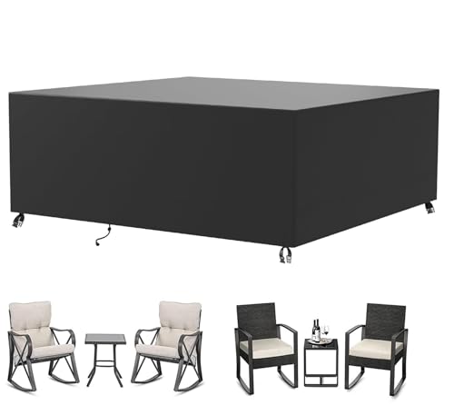Image of Guying Art Rectangular Garden Furniture Covers Waterproof,210x190x90cm 420D Oxford Fabric Outdoor Table, Patio & Rattan Garden Furniture Covers, PVC Lined, Air Vents and UV Safe