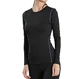 [Sillictor] スポーツ インナー シャツ レディース 長袖 コンプレッション トップス アンダー ウェア 【通気速乾・抗菌防臭】 2019 ブラック M