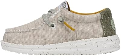 HEYDUDE Boy's Toddler Wally Slip-On Loafer – Walnut, Size 8 – Soft Jersey Comfort