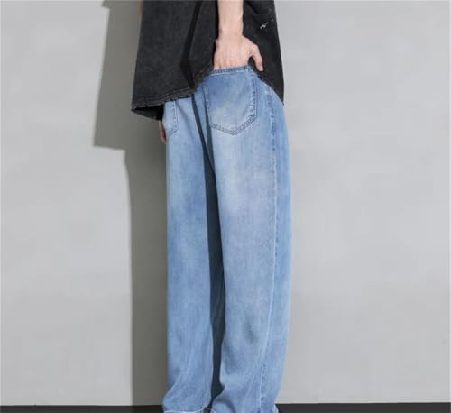 Men's Thin Cozy Baggy Jeans Soft Vintage Denim Trousers Korean Style Baggy Straight Casual Pants3