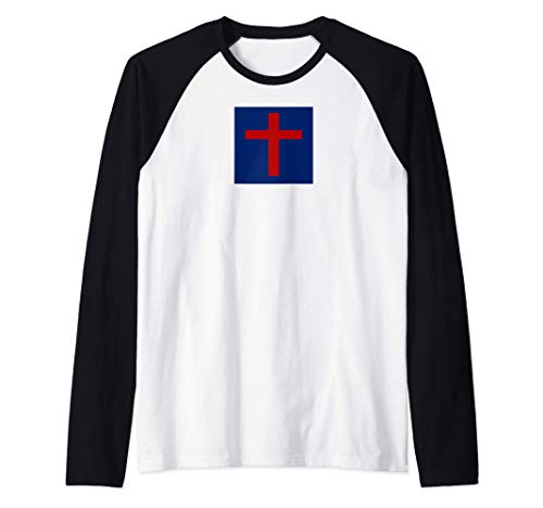 Christian Flag Cross Gift Camiseta Manga Raglan