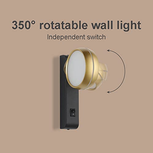 Luz de la pared LED moderna para evitar fatiga ocular con foco ajustable 350° e interruptor físico 2
