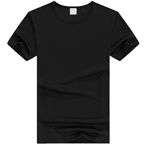 T-shirt d'été pour homme en coton léger noir taille XXL