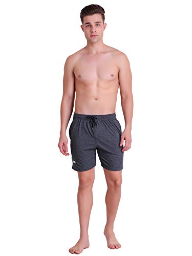 Image of T.T. Cotton Blend Shorts for Men | Regular Fit | Elasticated & Zipper | 2 Sided Pockets & 1 Back Pocket | Solid | Above Knee Length Bermuda Short | Ideal for Casual Outings