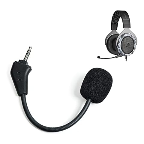 Sqrmekoko HS70 MIC, Boom Microphone Replacement for Corsair HS50, HS50 Pro, HS60, HS70, HS70 SE Gaming Headset on PS5, PS4, Xbox One, PC, Mac, Phone, Noise Cancelling Cover