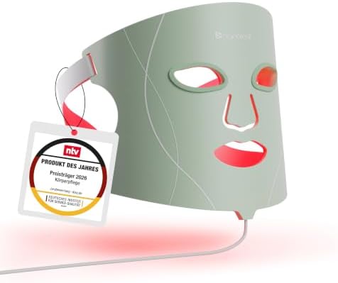Nanoleaf LED-Lichttherapie-Gesichtsmaske, 7 gezielte Lichtmodi, tragbare Rotlichtmaske mit NIR-LEDs, hautfreundliches Silikon & Augenschutz, 5-10 Minuten Schnellbehandlung, Infraro