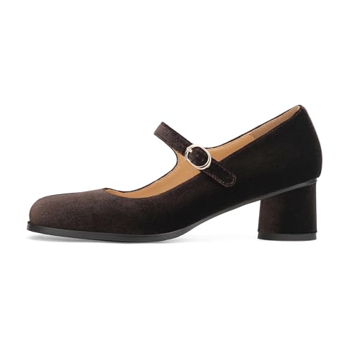 Image of Women Chunky Block High Heels Mary Janes Shoes Split Toe Tabi Shoes Ankle Strap Dress Pumps Shoes