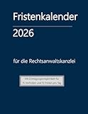 Fristenkalender 2026 im blauen Softcover, 15 Fristen und Vorfristen pro Tag, Extraseite für Verjährung: für die Rechtsanwaltskanzlei mit deutschen Feiertagen, mit doppelter Fristenkontrolle