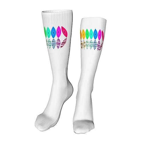 Retro Graphic Rowing Knee High Socks For Women Long Tube Socks Athletic Compression Socks Unisex High Socks Girls