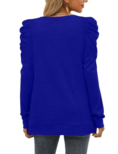 XIEERDUO Long Sleeve Shirts for Women Puff Sleeve Tops Pullover Sweaters Fall Fashion Women's Clothing Loose Fit4
