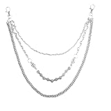 Trousers Pants Belt Wallet Pocket Hip Hop Punk Jeans Key Chain Goth Accessories for Eboy Egirl Women Men with Both End Lobster Clasps for Hip Hop Rock Gothic, Biker Trouser Chain Accessory (Silver)