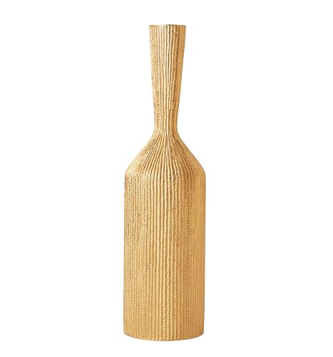 Image of Leewadee Decorative Tall Floor Vase for Living Room Decor, 34 inches, Gold, Resin