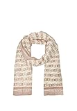 Articolo: AW5450 POL03 GUESS Sciarpa da Donna in Poliestere, Motivo Catene Oro e Logo, Beige e Bianco, 60 x 180 cm