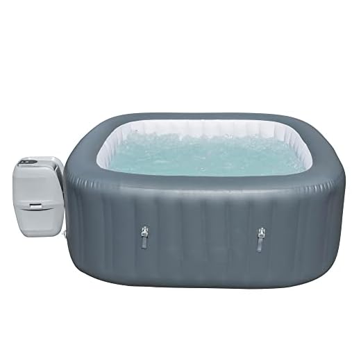 Bestway Coleman SaluSpa 4 Person Square Inflatable Outdoor Hot Tub & Inflatable Seat