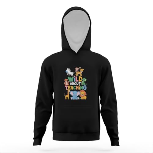 Retro Wild About Teaching School Teacher Hoodies for Teen Girls Boys Lightweight Kangaroo Pocket Sweatshirt3