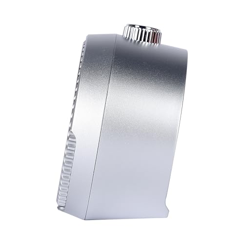 Image of Seiko Silver Portable Alarm Clock with Rotating Bezel, Quiet Sweep Second Hand & Snooze Function (Model: QHE207A | Size: 10.4 x 9.7 x 5.5 cm | Weight: 131 g)