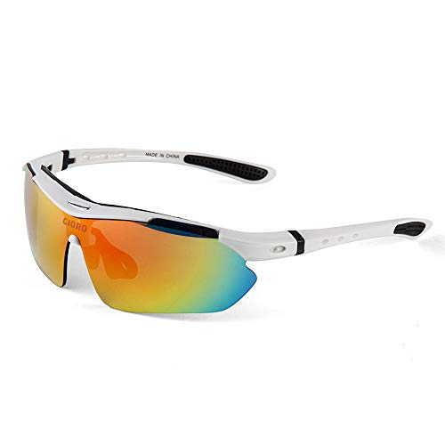 GIORO Polarized Sports Sunglasses with 5 Interchangeable Lenses for Cycling Fishing Driving...