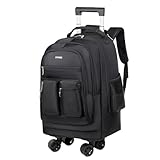 FANDARE 35L Trolleys para portátiles Maletín para 15.6 Pulgadas laptop 2 en 1 Mochila con ruedas Trolley de viaje Bolsa con Ruedas Hombre Maletines Bolso para Negocio Trabajo Maestra Negro