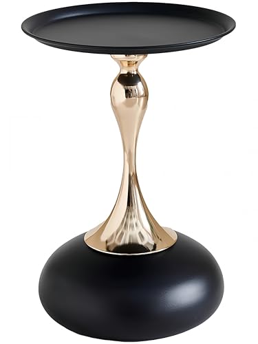 Table basse ronde en métal noir style italien rangement petits objets - 6