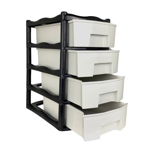 Gaveteiro Organizador Médio Plástico 4 Gavetas Mesa Porta Objeto