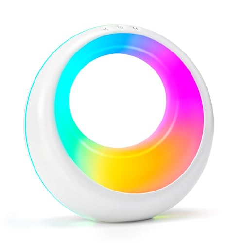 Auxmir LED Nachttischlampe Touch Dimmbar, RGB Farbwechsel & 9 Modi Tischlampe mit Fernbedienung, USB Aufladbar Kinder Mondlampe mit Timer & Memory, Baby Nachtlicht für Schlafzimmer Wohnzimmer Geschenk