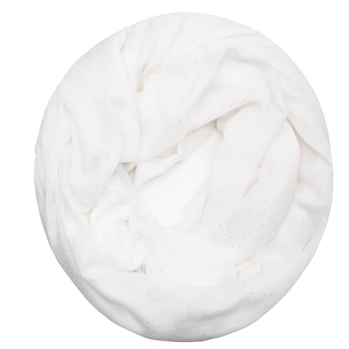 Gloop Damen Loop Schal Schlauchschal, Tuch, leichter Langschal Schlauchschal 01122-01123-P, 01123a4 Weiss, Einheitsgröße