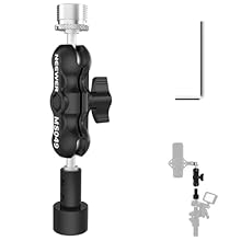 【Mic Mount Adapter with 360° Ball Heads】 The microphone stand adapter features a magic arm with two 360° rotating ball heads, allowing for 360° swivel and 180° tilt for flexible and precise mic positioning 【Wide Compatibility】 The mic mount comes wit...