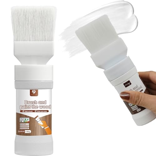 6.35 Fl Oz White Touch Up Paint, White Paint for wood, Doors, Cabinets, Furniture & Metal Surfaces, Quick-Drying Formula, Easy Application
