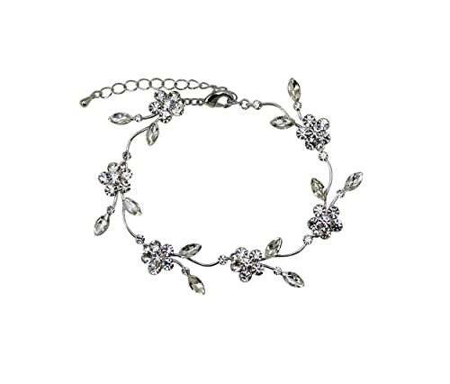 Image of Faship Gorgeous Rhinestone Crystal Floral Necklace Earrings Set