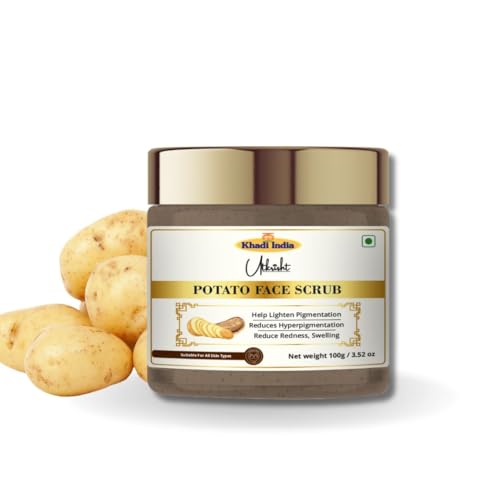 Image of Khadi Potato Face Scrub 100 gm | Refreshes & Brightens Skin | Hydrating & Exfoliating Scrub for Pigmentation & Dark Spots | All Skin Types | For Men & Women