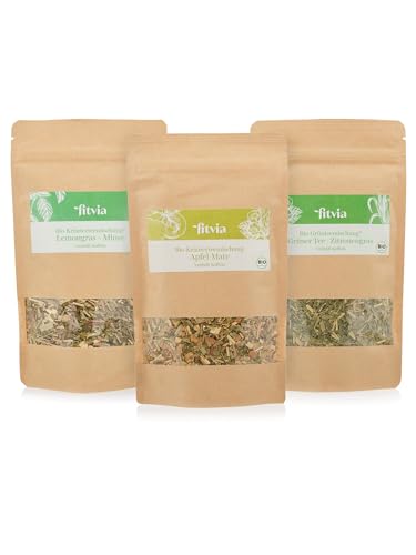 fitvia Premium-Bio Teeset, loser Tee I Kräutertee I Natürliche Süße I höchsten Reinheits- und Qualität-Standards (Energie-Set)