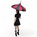 Gothika Gothic Pagoda Umbrella - Perfect For Rain Or Shine, Ideal For Vampires, Gothic Enthusiasts, And Lovers Of Unique Style (Black & Blood Wine)