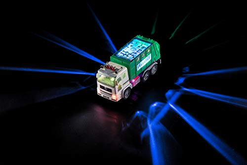 Zetz Brands Toy Garbage Truck For Kids With 4D Lights And Sounds - Battery Operated Automatic Bump & Go Car - Sanitation Truck Stickers #TOP4