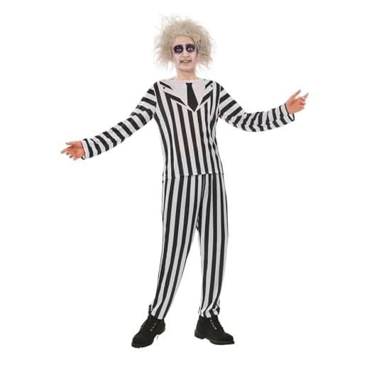 Rubies Disfraz Beetlejuice OPP para adulto, Chaqueta y pantalón impreso, Licencia Oficial Beetlejuice para Halloween, cosplay, fiestas y Carnaval