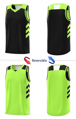 KXK Camiseta regata masculina reversível de basquete lisa atlética sem mangas camiseta de basquete u