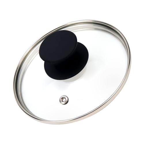 HEVSTIL Universaldeckel für Töpfe, Pfannen und Bratpfannen, 15 cm, transparenter Glasdeckel mit hitzebeständigem Silikongriff… – Ansicht 1