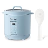 Topwit Mini Rice Cooker, 2 Cups Uncooked Rice Cooker Small with Glass Cover, 1.2L Portable Non-Stick
