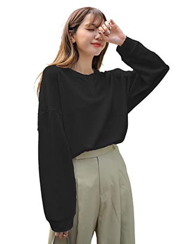 Image of Women's Waffle Button Down Neck Korean Tops for Women || Oversized t Shirts for Women || Long Sleeve Tops