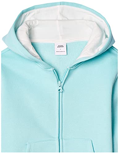 Amazon Essentials Girls' Fleece Zip-Up Hoodie Sweatshirt, Aqua Blue, Small #TOP1