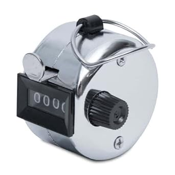 Cole-Parmer Mechanical Handheld Tally Counter, Stainless Steel, 4-Digit