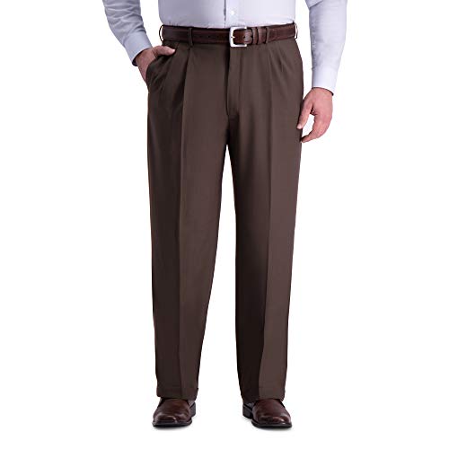 Haggar mens Big & Tall Premium Comfort Classic Fit Pleat Front Dress Pants, Dark Chocolate, 48W x 30L US by Haggar - Used condition - US$47.45