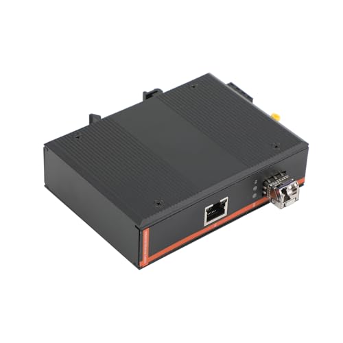 WSOLDMA Industrial Network Switch Gigabit Ethernet Fiber Optic Converter - 1SFP to 1 RJ45, with1PCS SFP Moudle-Multi Mode LC 550M, 10/100/1000M, IP40, Din Rail Mount