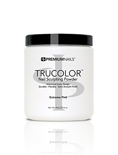 Premium Nail Acrylic Nails Trucolorpowder - 16oz/453g - Extreme Pink