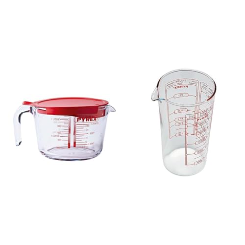 Pyrex 8022313 Classic Broc mesureur en verre avec couvercle 1L & Classic - Verre mesureur 0.50 L