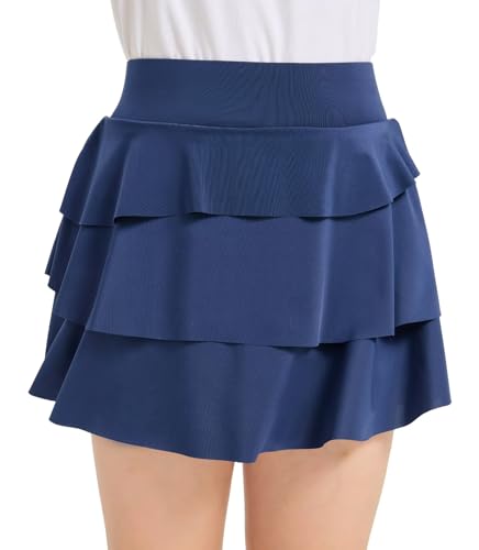 Girls Athletic Skort Soft Breathable Skirt with Built-in Shorts & Pocket, Sports Outfit for Running School