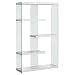 Monarch Specialties I Tempered Glass Bookcase, 60", Glossy White
