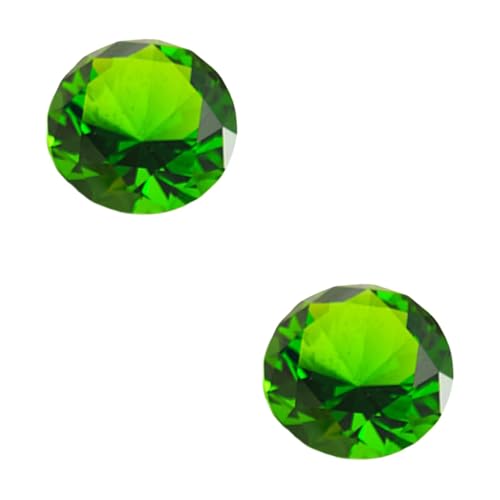 Gemas de cristal verde Yardwe de 2 piezas para decoración de bodas