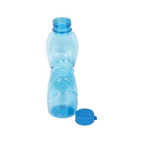 Image of PEARLPET Trinity BPA-Free Plastic Water Bottle Set |Lightweight, Leak-Proof & Freezer Safe - Pack of 6 (1000ml Each), Blue