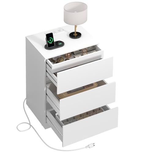 Draelibor Nightstand, 4 Drawers, 26" H with Hidden Drawer, Bedside